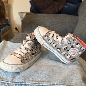 Converse Kids' Gray and Orange High-Top Sneakers Toddler Infant Baby Size 7 Owls